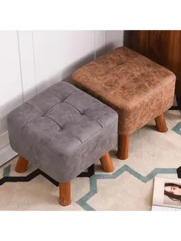 Столче за переобувки ниско столче от масивна дървесина, малка табуретка, модерен, креативен диван, табуретка за чаено маса, обувки за преобличане