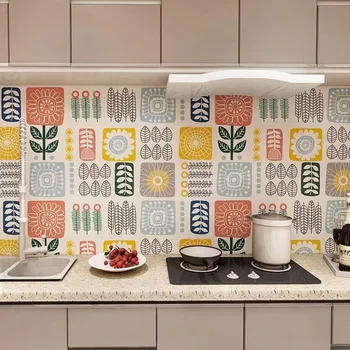 Кухненски маслостойкая стикер, водоустойчив и топлоустойчиви тапети, декорация на баня самозалепваща хартия за контакт