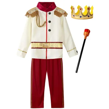 Костюм на принца за момчета, Детски костюм за Cosplay на Хелоуин Костюми на Чаровния принц, Детска Карнавальная Кралската облекло за ролеви игри