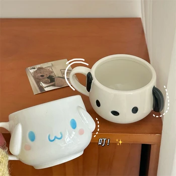Чаша във формата на аниме-анимационен Sanrio Cinnamoroll, Скъпа Чаша за кафе с мляко, Керамична чаша Pochacco, Кавайная Домашна чаша за вода с релефни, подаръци за момичета