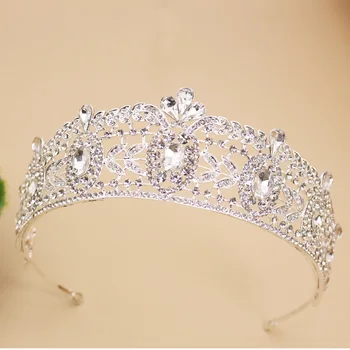 Кристални crown CC, Дамски аксесоари, Сватбени ленти за коса, Сватбени колела, Сватбени украси за коса, Лъскава Буйни корони HS38