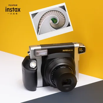 Фотоапарат Fujifilm Instax Wide 300 Черна 5-инчов фотохартия с бял ръб на Филмова камера