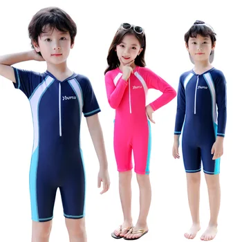 2023 Бански за момичета с къс ръкав, за да сърфирате в басейна, гмуркане, Плажни костюми, Детски слънцезащитен крем за тийнейджъри, быстросохнущий неопрен, бански за момчета
