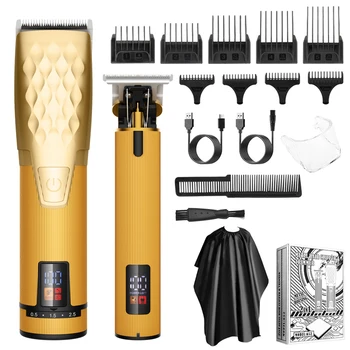 Resuxi 652 Професионален набор от мощни машинки за подстригване на коса за Мъже, Фризьорски салон Акумулаторна Машина за подстригване на коса, на Кабинковия Машинка за подстригване с Т-образно острие, металорежещи Машини