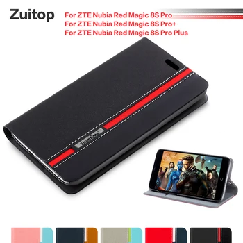 Каубойски Калъф-чанта за телефон от Изкуствена кожа ZTE Nubia Red Magic 8S Pro, Флип калъф За Magic 8S Pro + 8S Pro Plus, Мека Силиконова делото