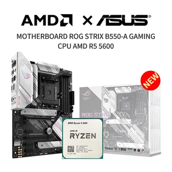 Нова ДЕТСКА дънната платка ASUS ROG STRIX B550-A + процесор AMD 5 5600 R5 5600 с жак AM4 Без вентилатор