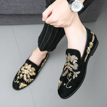 Висококачествени Мъжки Ежедневни обувки от естествена кожа, Марка Обувки От телешка Кожа, Лоферы с петна Крокодилска кожа, Дамски Мокасини на плоска подметка