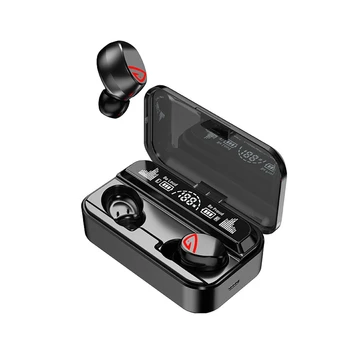 S10Pro TWS Bluetooth слушалка Bluetooth 5.2 Двустранен тъчпад стерео слушалки с цифров дисплей 2200 mah, зарядно устройство ще захранване кутия, черен