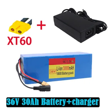 36 В 10S4P 30Ah 500 W висока капацитет 42 В 18650 литиева батерия 30000 ма скутер с жак BMS XT60 + зарядно устройство