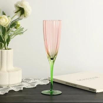 Реколта Чаши вино с листенца от Розова чаша за шампанско, Кристална чаша от Премиум-клас, Начало на чаша за вино, Украса за дома, Вечерни аксесоари за пиене