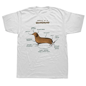 Класически Тениски Anatomy of A Dachshund, Лятна Памучен Градинска Дрехи С Къс Ръкав, Подаръци За Рожден Ден, Тениска за Любителите на Кучета, Мъжки Дрехи