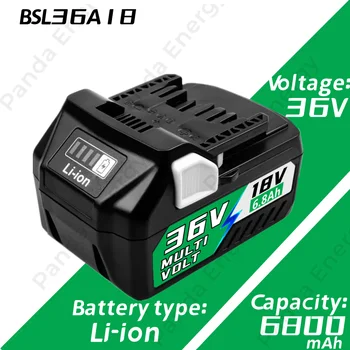 Обновен многовольтный литиево-йонна батерия 18v/36 На 3,8. А/6,8 А за Безжични инструменти Hikoki Hitachi metabo ръчни транспалетни колички 18 36 В, BSL36A18