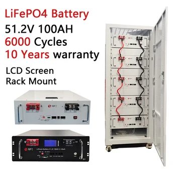 10 Години гаранция на 48V100AH 48V200AH Литиева батерия Lifepo4 32 Паралелна 51,2 V 100AH 200AH LFP Батерия за енергийната система