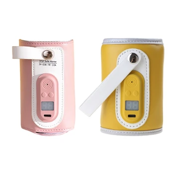Q81A USB топла вода чанта за бебешки Бутилки Преносима Пътна Топло За Мляко, Бутилка За Хранене на Бебета Нагревательная Изолационен Капак Термостат Храна