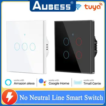 Бутон на стената на Не се изисква Неутрален режим Smart Life, Sasha Wifi Smart Touch Switch App дистанционно управление за Alexa и Google Home Eu Timing