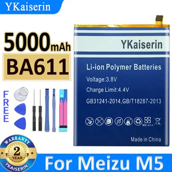 5000 mah YKaiserin Батерия За MEIZU BA611 BA 611 Батерия За мобилен телефон Meizu Серия M5 M5/M611H/M611 + номер за проследяване