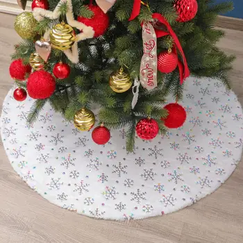 Пола за Коледната елха във формата на снежинки, Сверкающая Пола за Коледната елха във формата на Снежинки, зимни декорации със собствените си ръце от фин плюш