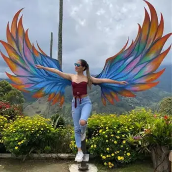 Крила Ангелски крила Желязо изкуство, креативна пеперуда люлка външно украса за дома удар подпори