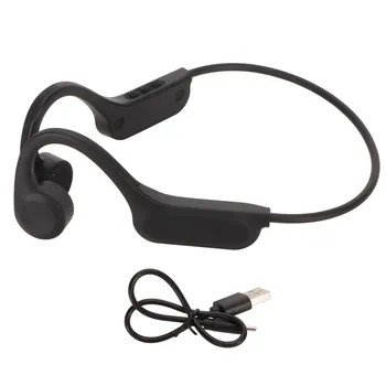 Слушалки с отворени уши IP56 Водоустойчив Стабилна черна Ергономичен дизайн Акумулаторни слушалки с костна проводимост за тренировки по Колоездене