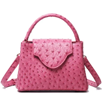 Дамска чанта, Класическа универсална чанта през рамо, луксозна модерна чанта-тоут, чанта от естествена кожа с страусиным модел, чанта през рамо, чантата
