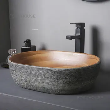 Европейските Битови Овални Мивки за баня, Творчески мивка, Керамичен водопровод за баня, Модерни и луксозни художествени мивки за измиване на кухня