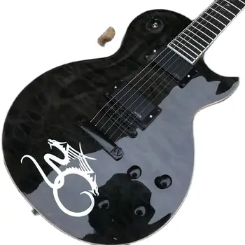 Фабрична настройка черно-бяла змийска шестиструнной електрически китари, топла разпродажба