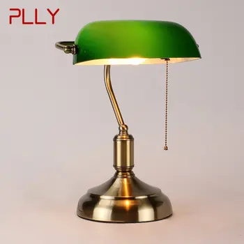 Класическа настолна лампа Прост дизайн, led ключа от зелено стъкло, нощни лампи, декорация за дома, хол, спалня, прикроватной нощни шкафчета