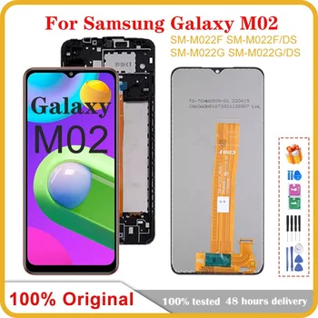 6.5 Оригинал за Samsung Galaxy M02 LCD SM-M022F, SM-M022F/DS, Дисплей с цифров преобразувател докосване на екрана в събирането за Samsung M022 LCD