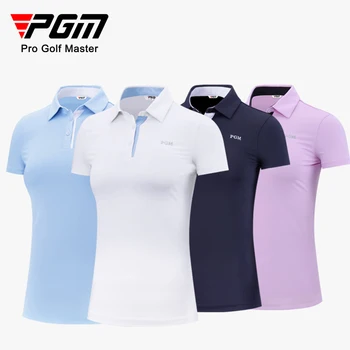 PGM Лятна дамска риза за голф с къс ръкав, Дамски ризи, Спортно облегающая дрехи, Бързосъхнеща дишаща облекло за голф и тенис S-XL