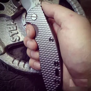 1 бр., изработени по поръчка със собствените си ръце, вълнообразни модел TC4 от титанова сплав, патчдля ножове Рик Hinderer XM18 3.5, Аксесоари за ножове