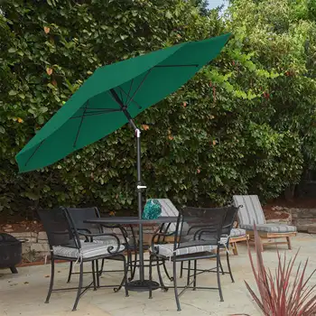 10-крак чадър за вътрешен двор с автоматичен наклон, Хънтър Green