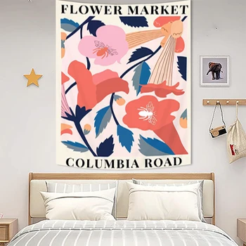 Гоблен на стената Изкуството на Цветя пазар Соренто Естетически Украса на стаята Гоблени Декор за дома и Спалня Плат