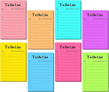 50 листа Дневен график флуоресцентни цветове, бележник за водене на бележки, Списък със задачи, самозалепващи стикери за проектант на бележки, Канцеларски материали, ученически пособия