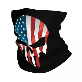 Американският флаг, Кърпа с черепа на Скелета Законосъобразност, топло на врата, Женски мъжки зимен ски Походный шал, гамаши, маска за лице