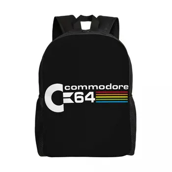 Раница Commodore 64 за жени, мъже, студенти, чанта за книги, подходящи за 15-инчов лаптоп C64 Amiga, компютърни чанти