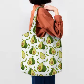 Чанта за пазаруване с шарени Авокадо, Дамски холщовая чанта на рамото, Преносими чанти за пазаруване, веганские продукти, чанти за пазаруване, чанта за снимки