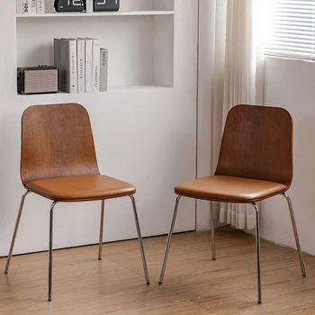Италиански Столове за Ресторант Модерна и Удобна Облегалка Промишленото Стол за четене от изкуствена кожа Дизайн Шезлонг за спални, Мебели за Дивана